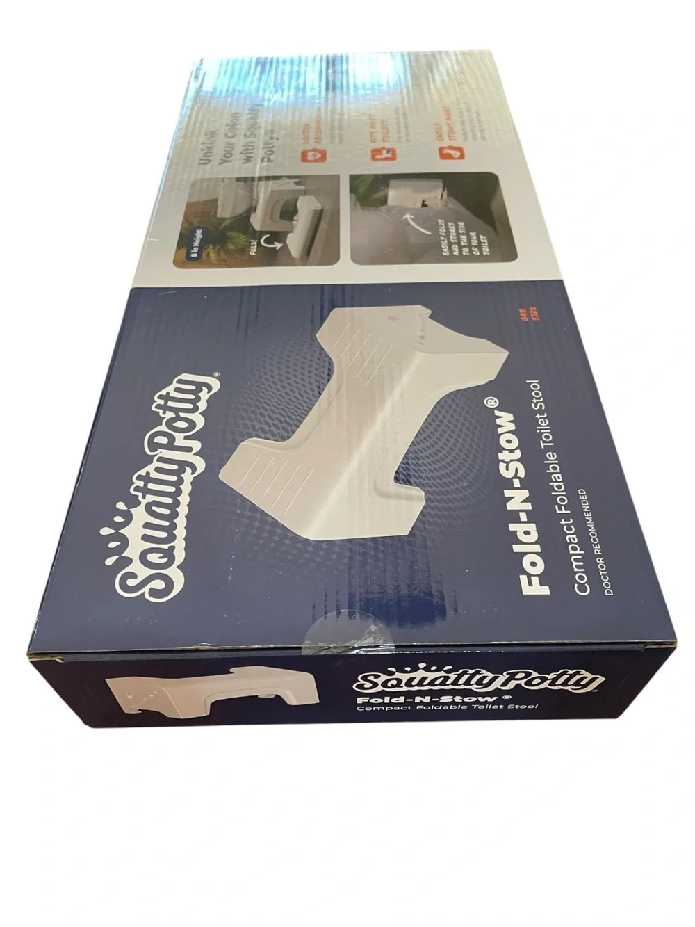 Squatty Potty Fold-N-Stow Compact Foldable Toilet Stool New in Sealed Box